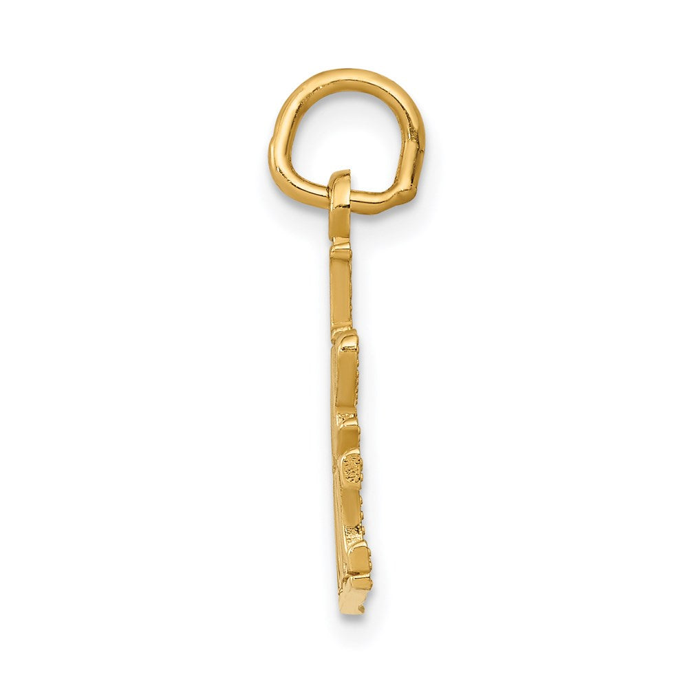 14k Yellow Gold 17 mm I LOVE MUSIC Charm (0.67 grams)