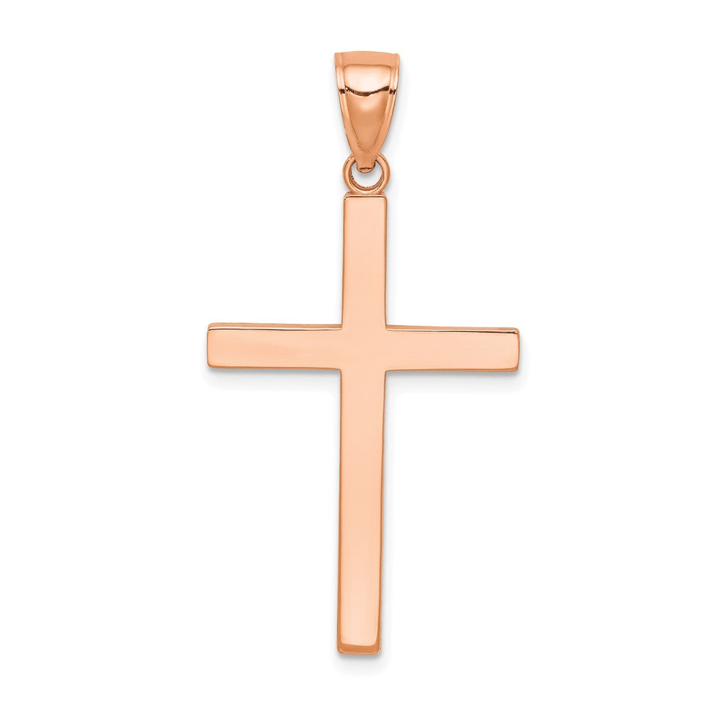 14k Rose Gold 19.5 mm Rose Gold Stick Cross Pendant (2.01 grams)
