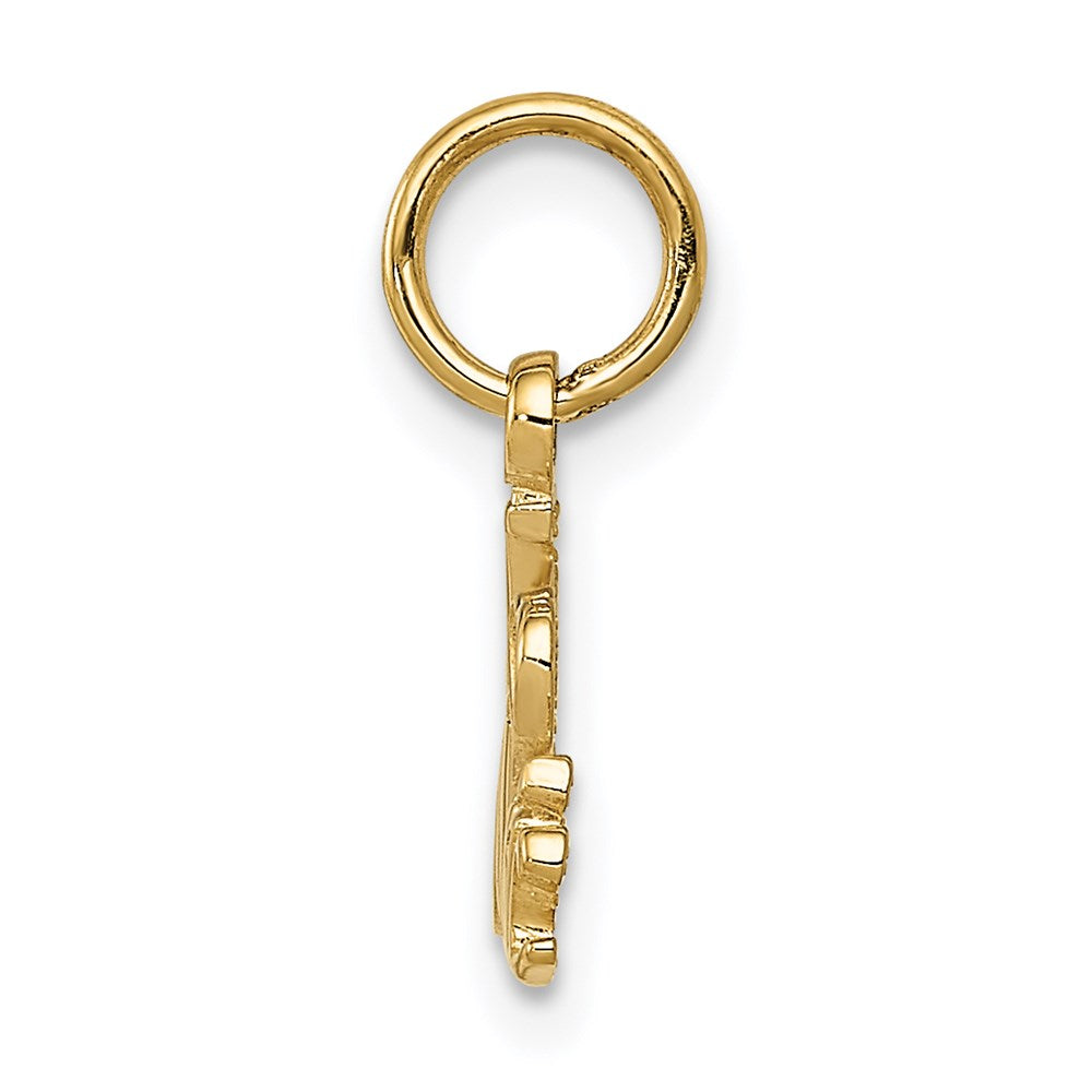 14k Yellow Gold 13 mm I HEART MUSIC Charm (0.57 grams)