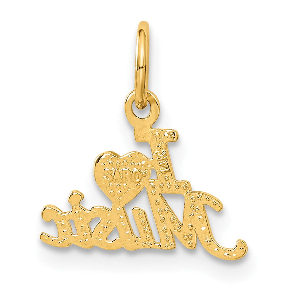 14k Yellow Gold 13 mm I HEART MUSIC Charm (0.57 grams)