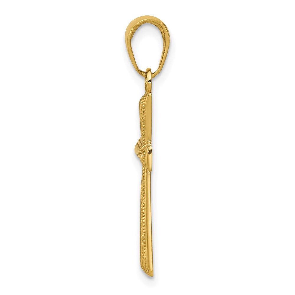 14k Yellow Gold 14 mm Diamond-cut X Cross Pendant (0.85 grams)