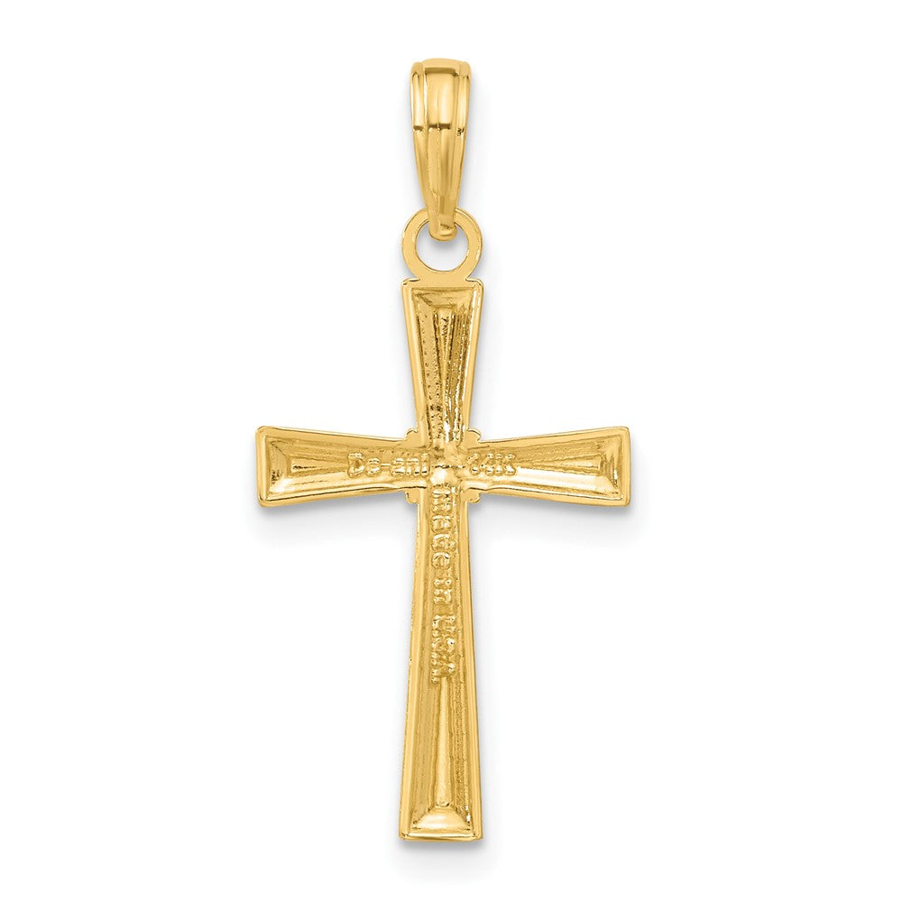 14k Yellow Gold 14 mm Diamond-cut X Cross Pendant (0.85 grams)