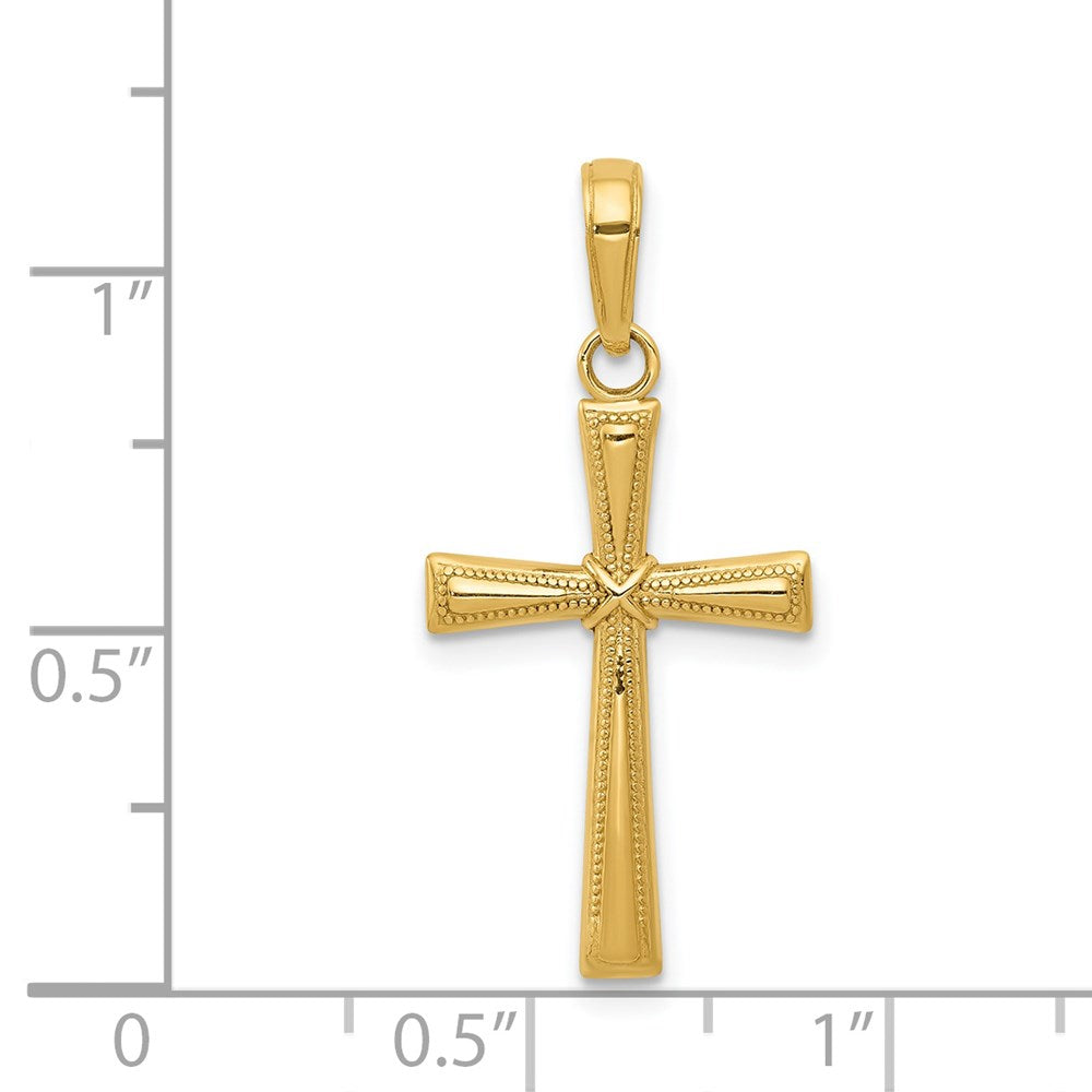 14k Yellow Gold 14 mm Diamond-cut X Cross Pendant (0.85 grams)
