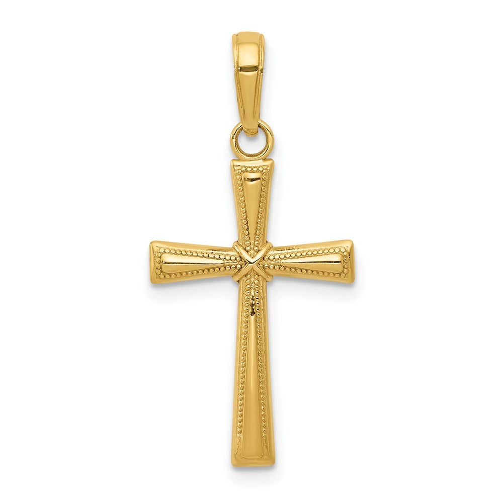 14k Yellow Gold 14 mm Diamond-cut X Cross Pendant (0.85 grams)
