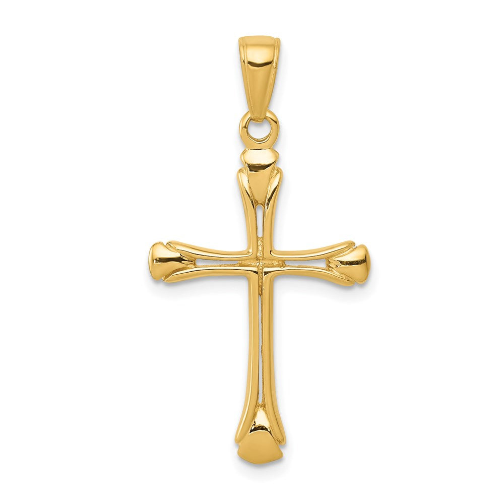 14k Yellow Gold 17 mm Cross with Triangle Tips Pendant (1.26 grams)
