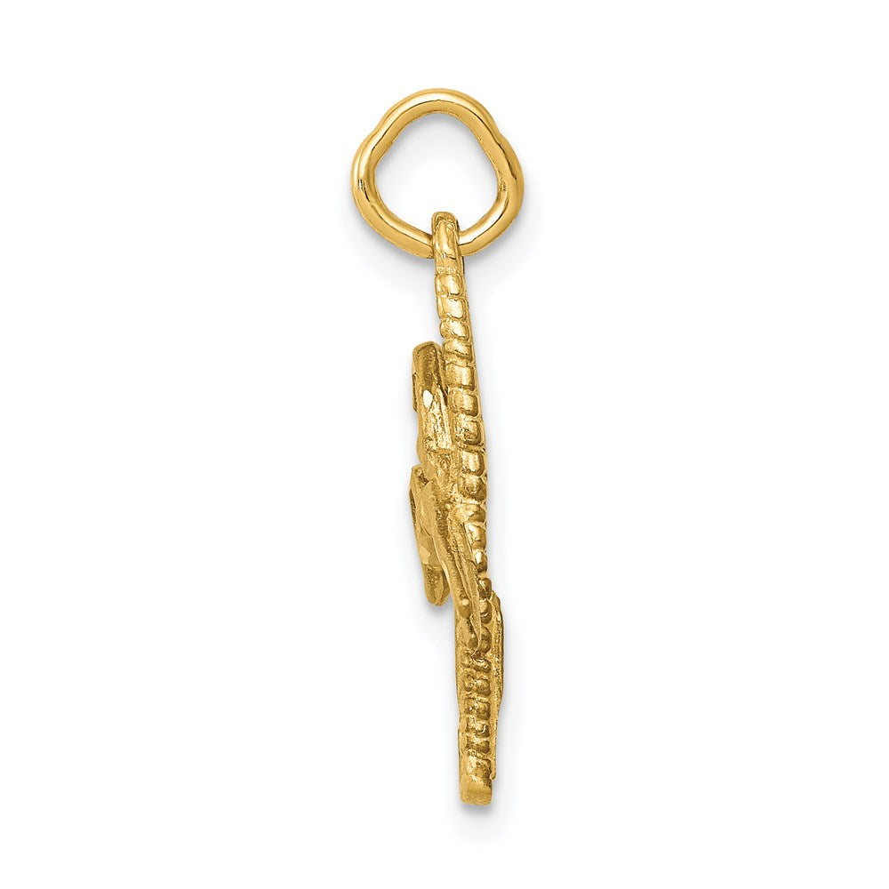14k Yellow Gold 15 mm Comb and Scissors Charm (1.03 grams)