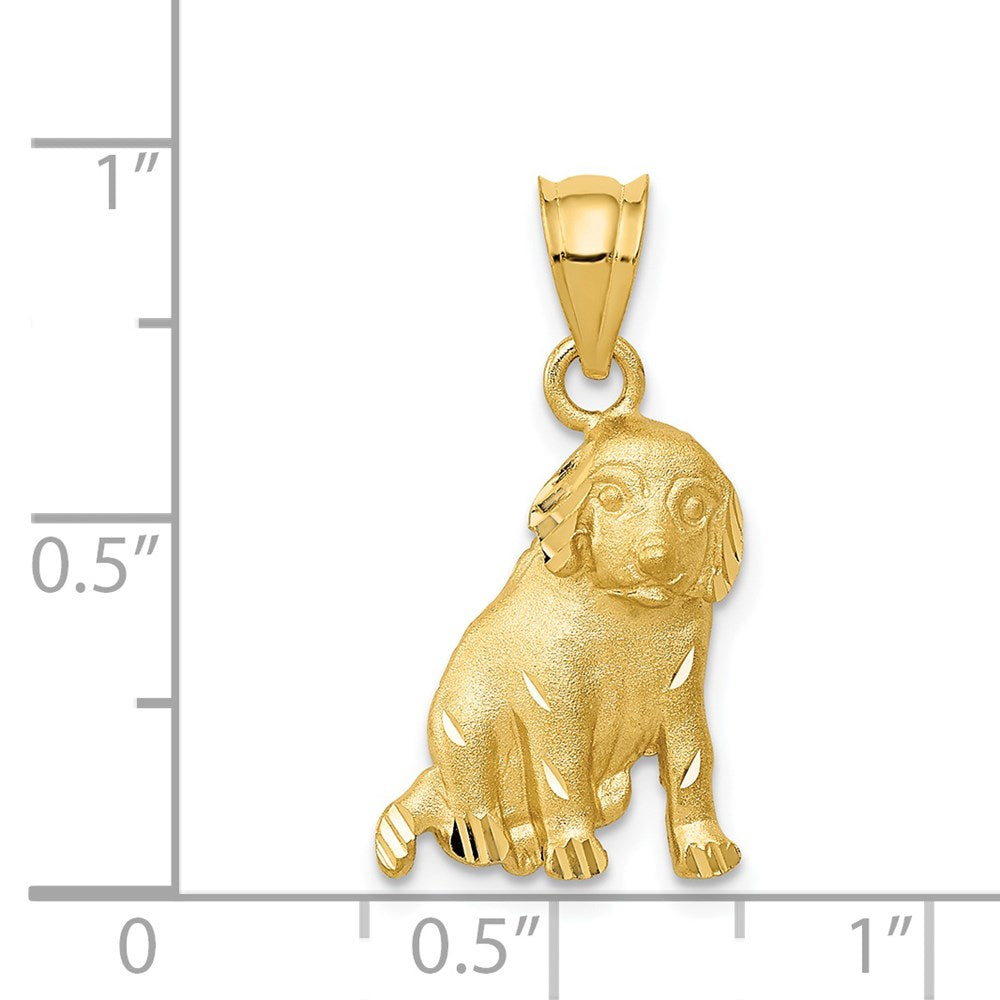 14k Yellow Gold 12 mm Dog Charm (1.8 grams)