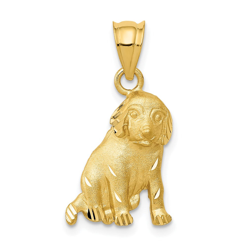 14k Yellow Gold 12 mm Dog Charm (1.8 grams)
