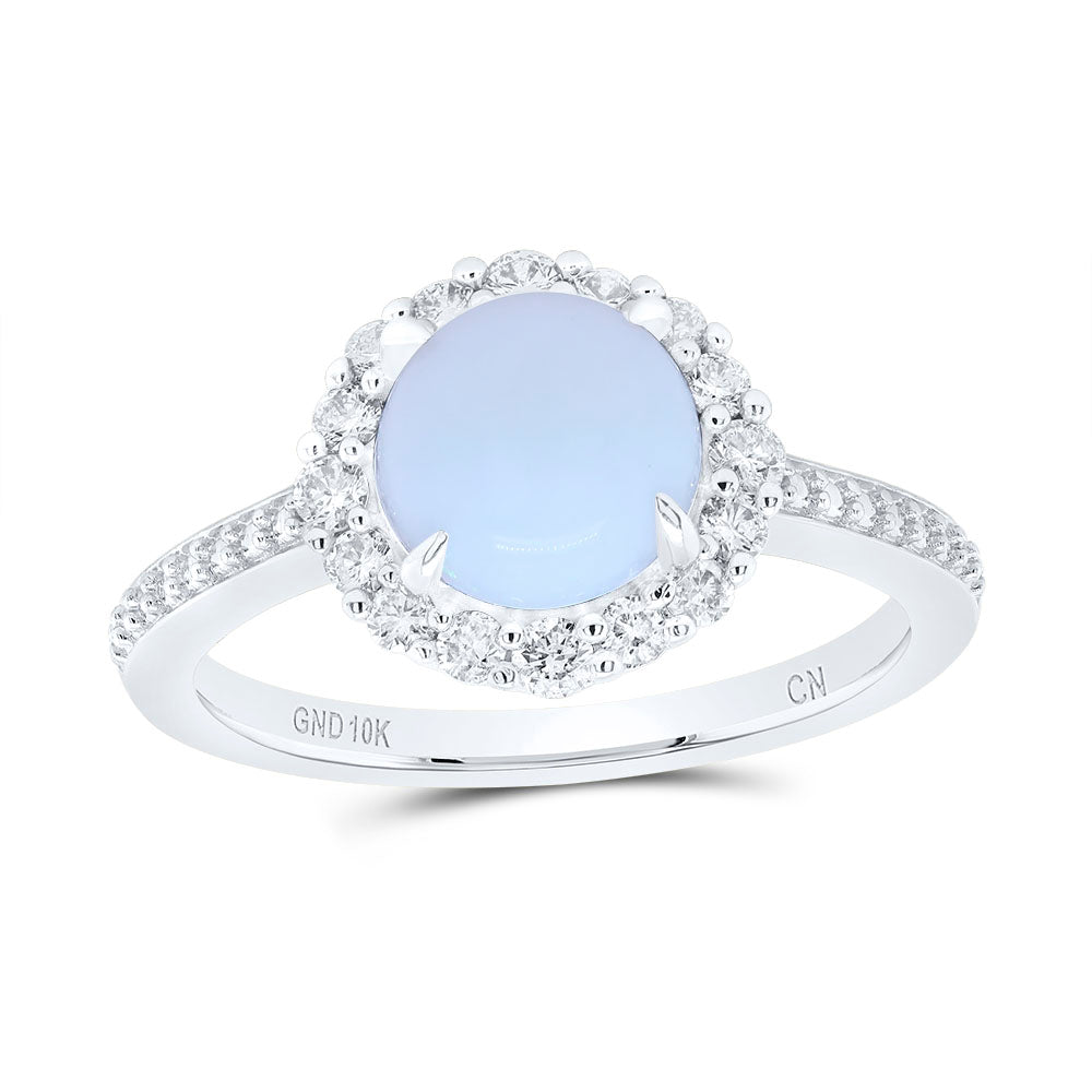 1/3Ctw-Nat Dia Cn 7.50Mm Rd-Opal Nat Gem Round Ring (3.2 grams)