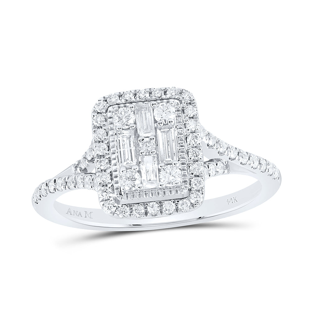 1/2Ctw-Nat Dia Ana M Fashion Emerald Baguette Ring (2.83 grams)