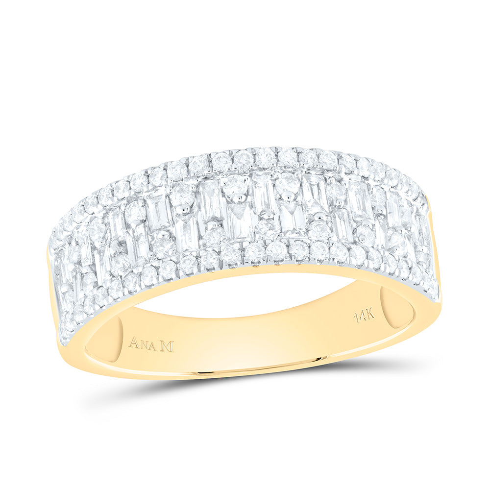 3/4Ctw-Nat Dia Ana M Fashion Baguette Ring (3.99 grams)