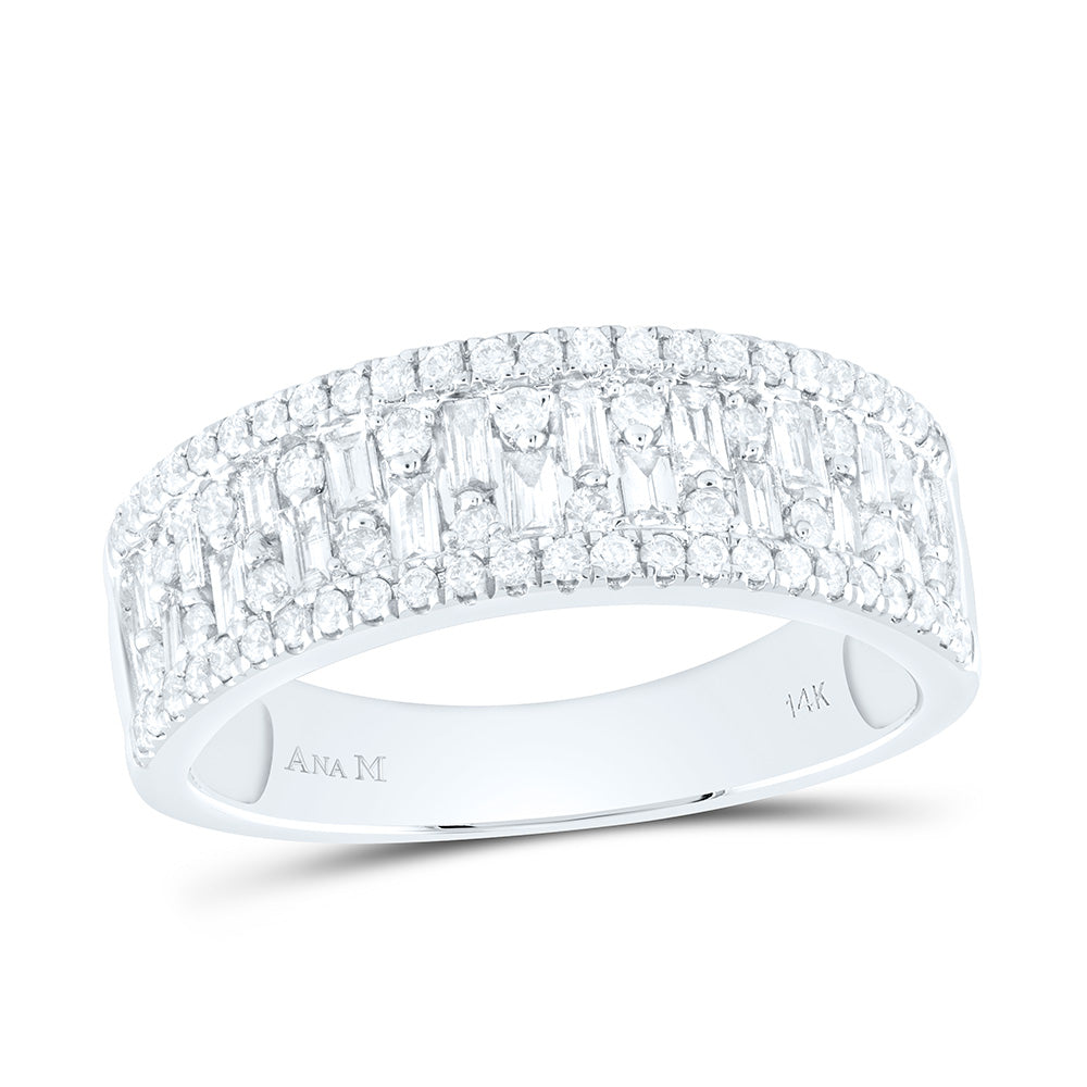 3/4Ctw-Nat Dia Ana M Fashion Baguette Ring (3.99 grams)