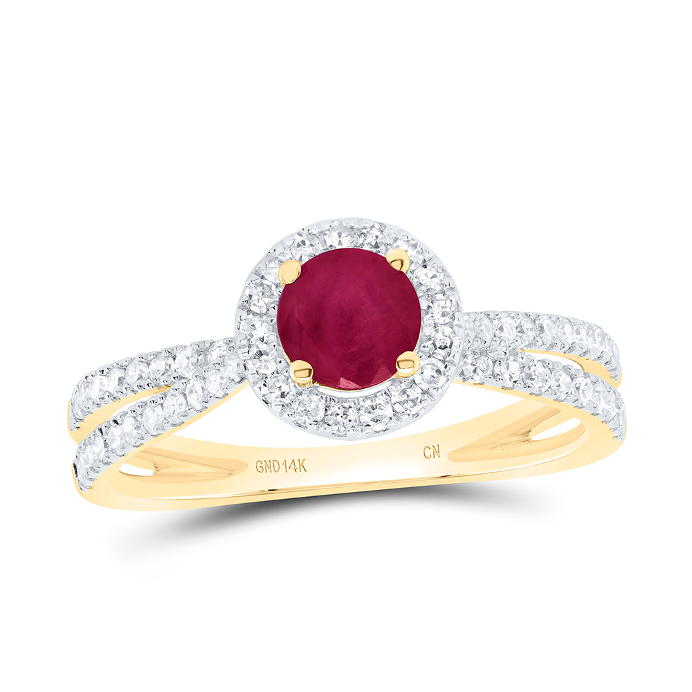 3/8Ctw-Nat Diamond 5Mm Rd-Ru Nat Gem Ring (2.35 grams)