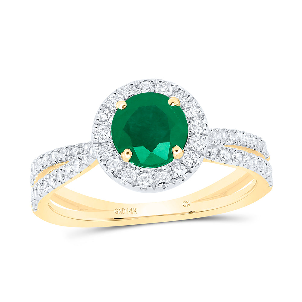 1/2Ctw-Nat Dia Cn 6.3Mm Rd-Em Nat Gem Ring (3.2 grams)