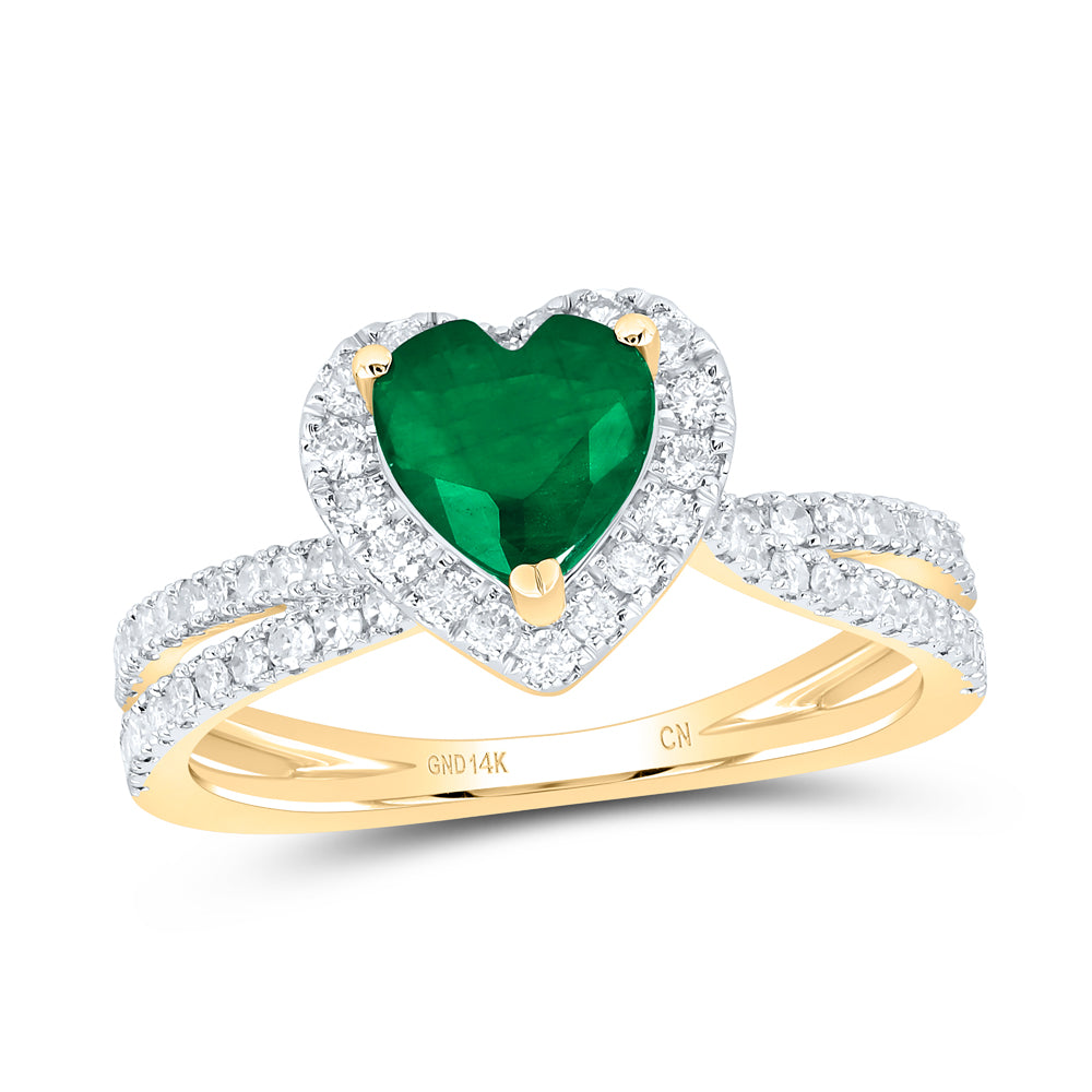 1/2Ctw-Nat Dia Cn 6.5X6.5Mm Ht-Em Nat Gem Ring (3.02 grams)