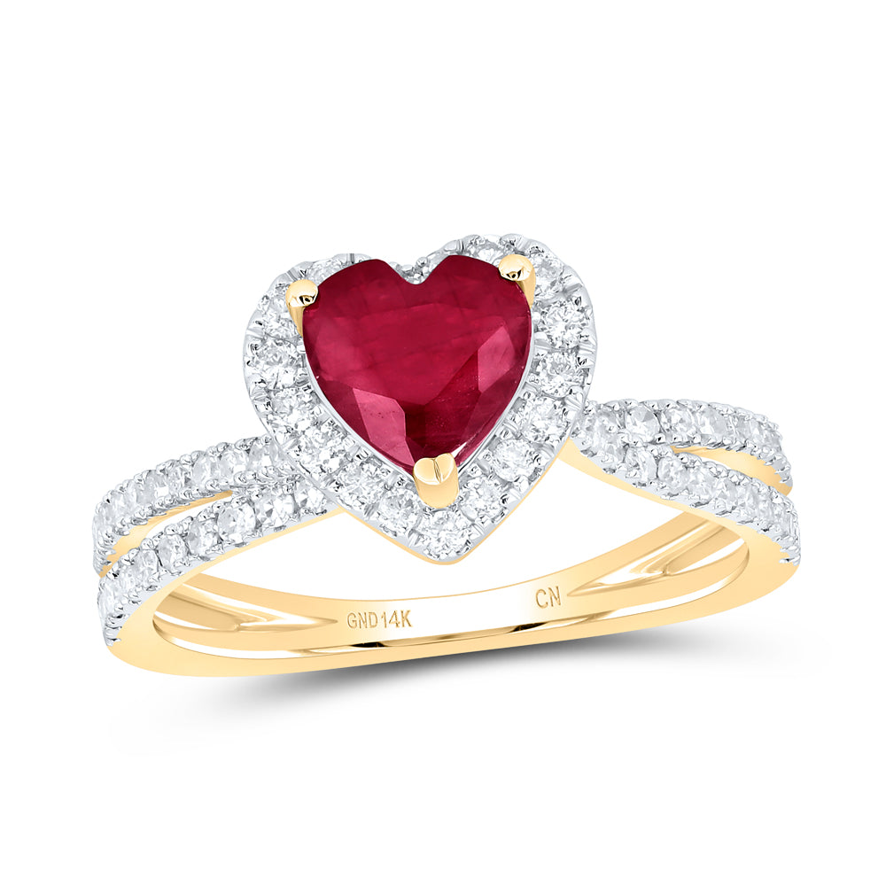 1/2Ctw-Nat Dia Cn 6.5X6.5Mm Ht-Ru Nat Gem Ring (2.99 grams)