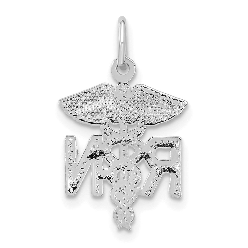 14k White Gold 15 mm RN Nurse Charm (1.04 grams)