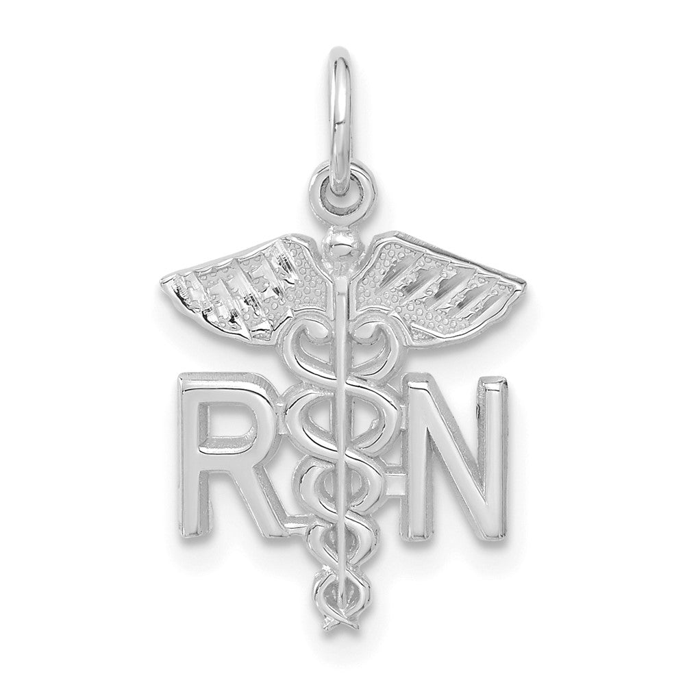 14k White Gold 15 mm RN Nurse Charm (1.04 grams)