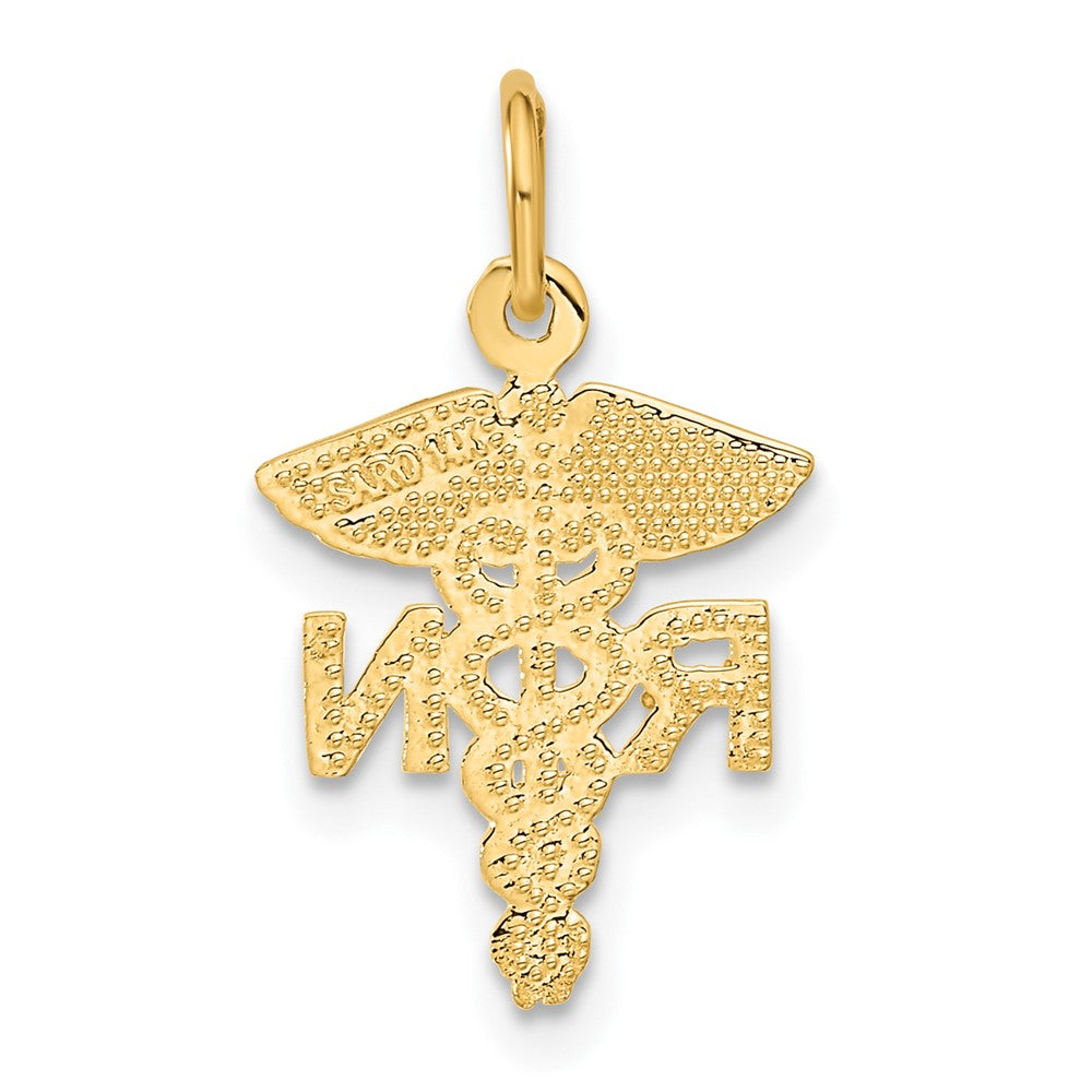 14k Yellow Gold 12 mm RN Nurse Charm (0.83 grams)