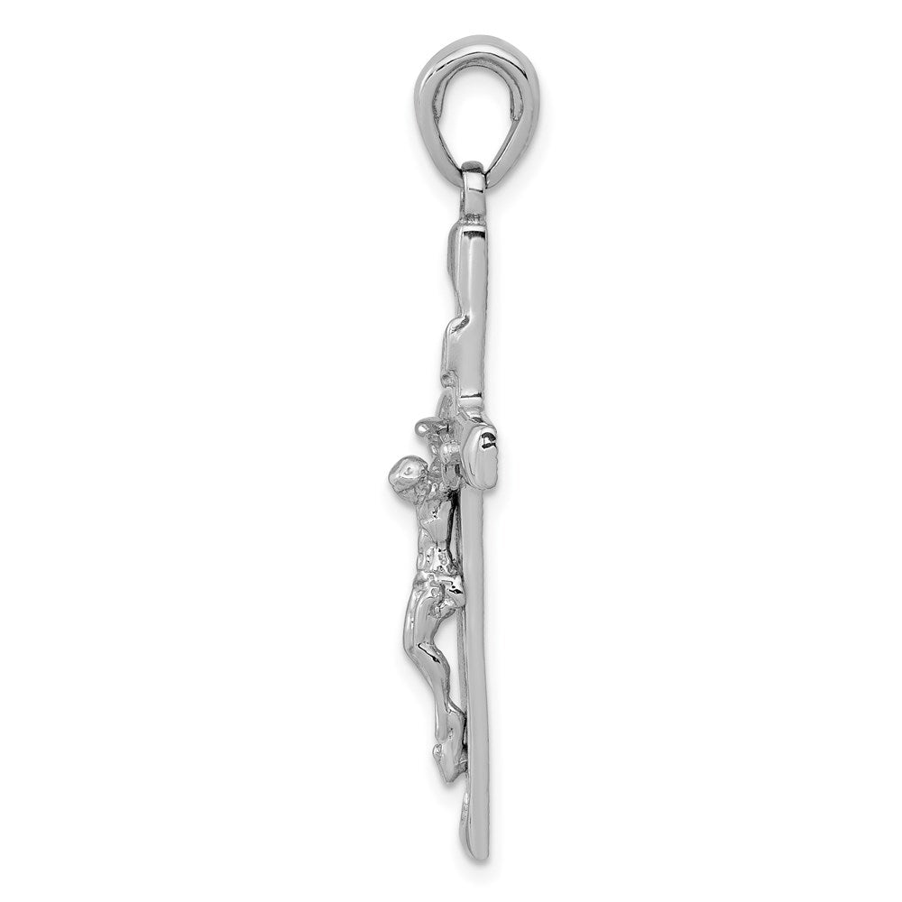 14k White Gold 20 mm Jesus Crucifix Pendant (2.24 grams)