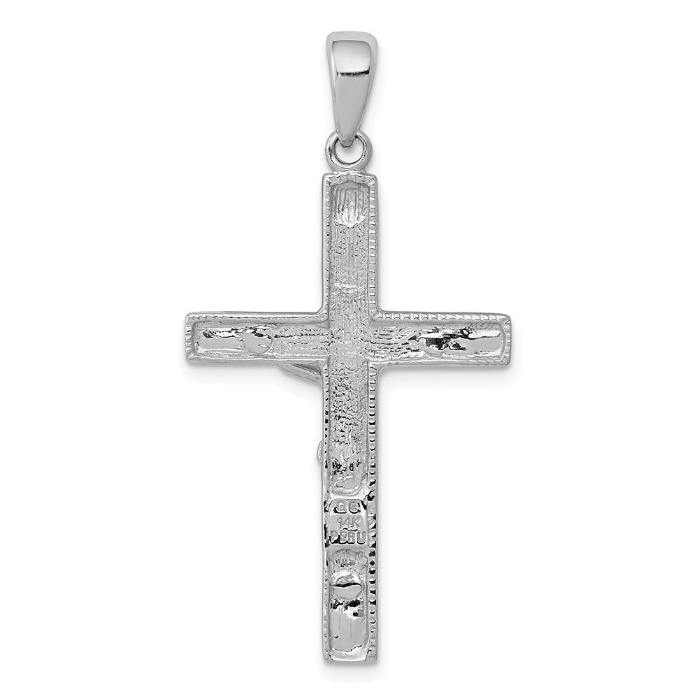 14k White Gold 20 mm Jesus Crucifix Pendant (2.24 grams)