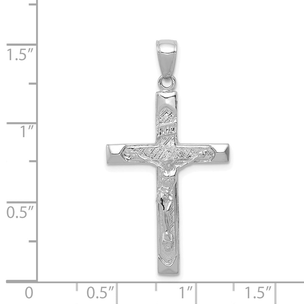 14k White Gold 20 mm Jesus Crucifix Pendant (2.24 grams)