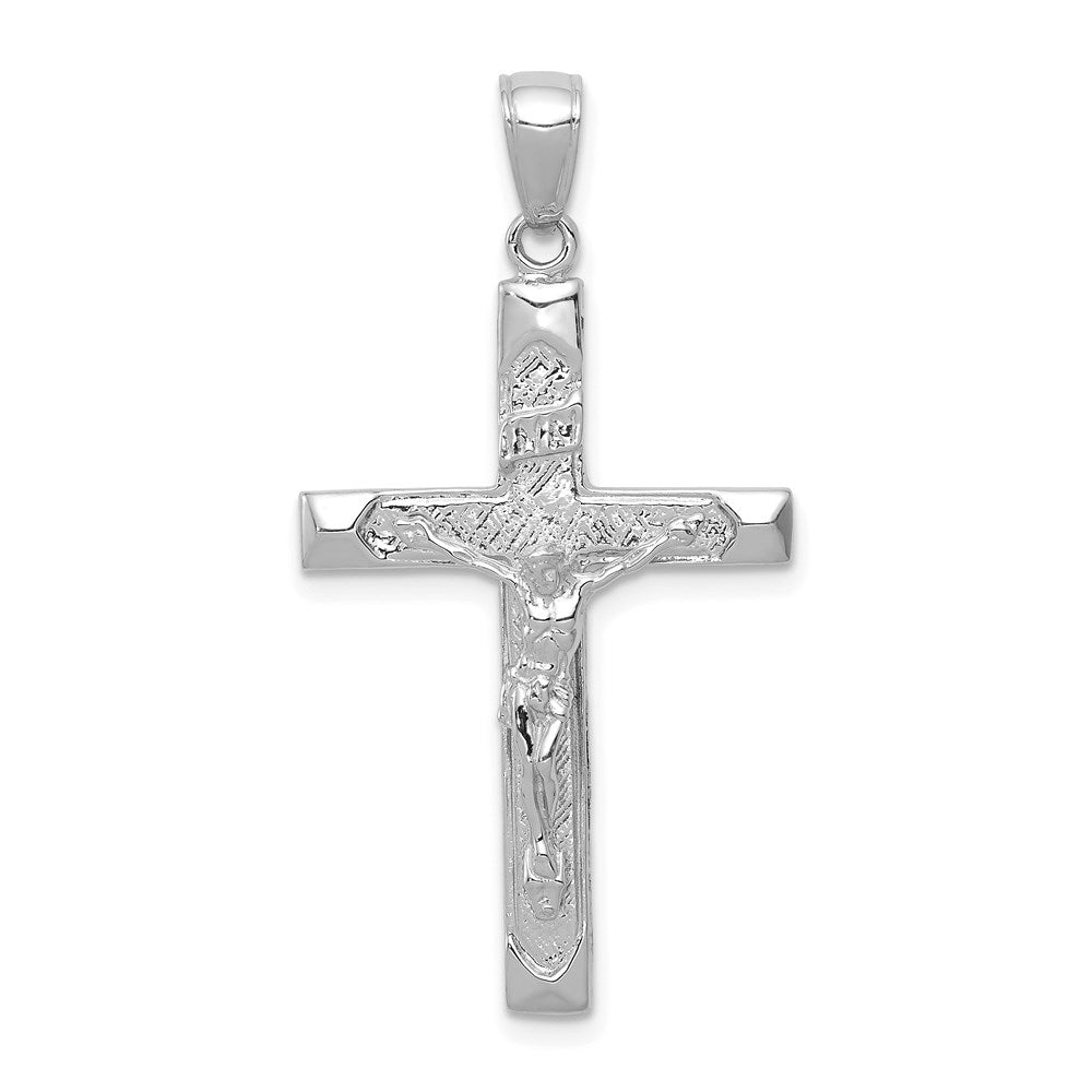 14k White Gold 20 mm Jesus Crucifix Pendant (2.24 grams)