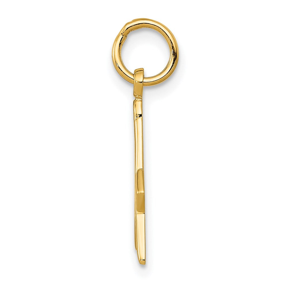 14k Yellow Gold 11 mm Polished and Textured Masonic Symbol Charm (0.96 grams)