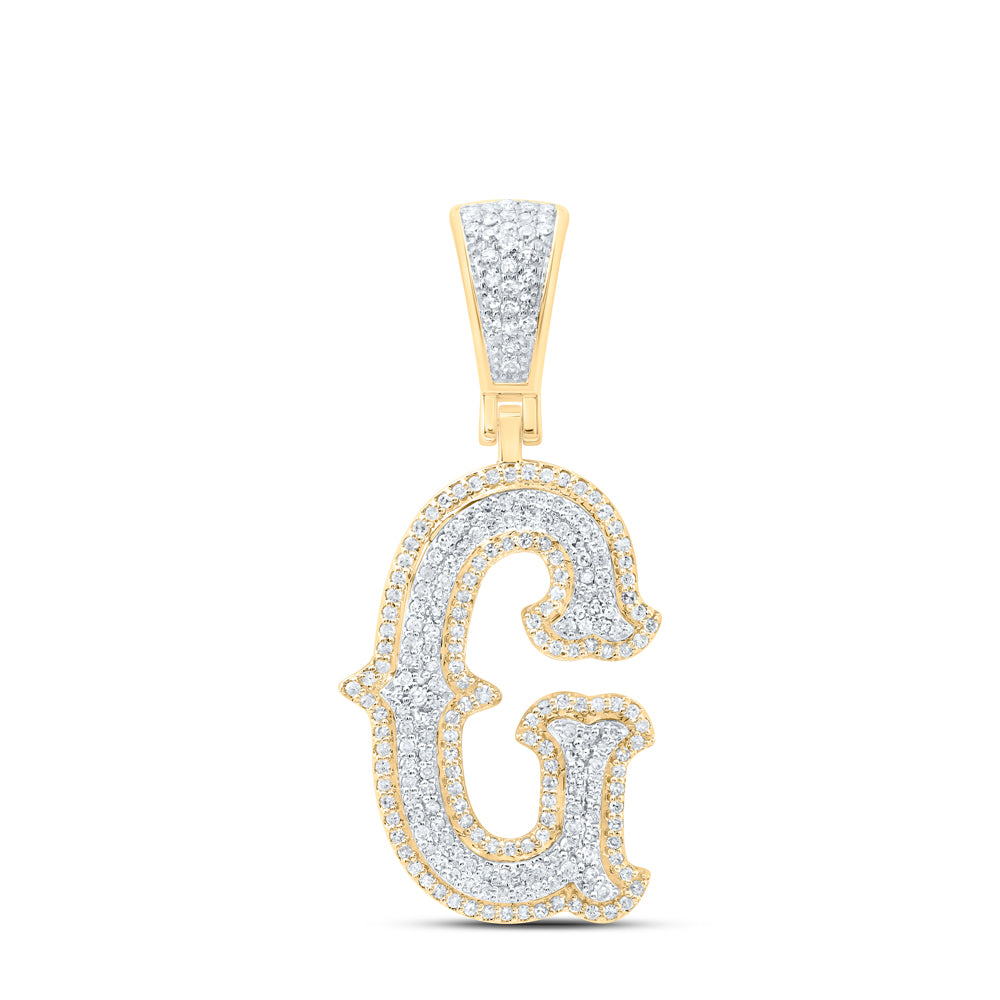 10Kt Gold 5/8Ctw-Dia Nk Fashion Initial G" Pendant"