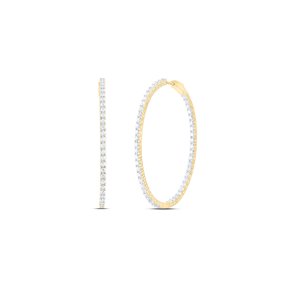 14Kt Gold 3Ctw-Dia Ana M Fashion Oval Hoop Earring