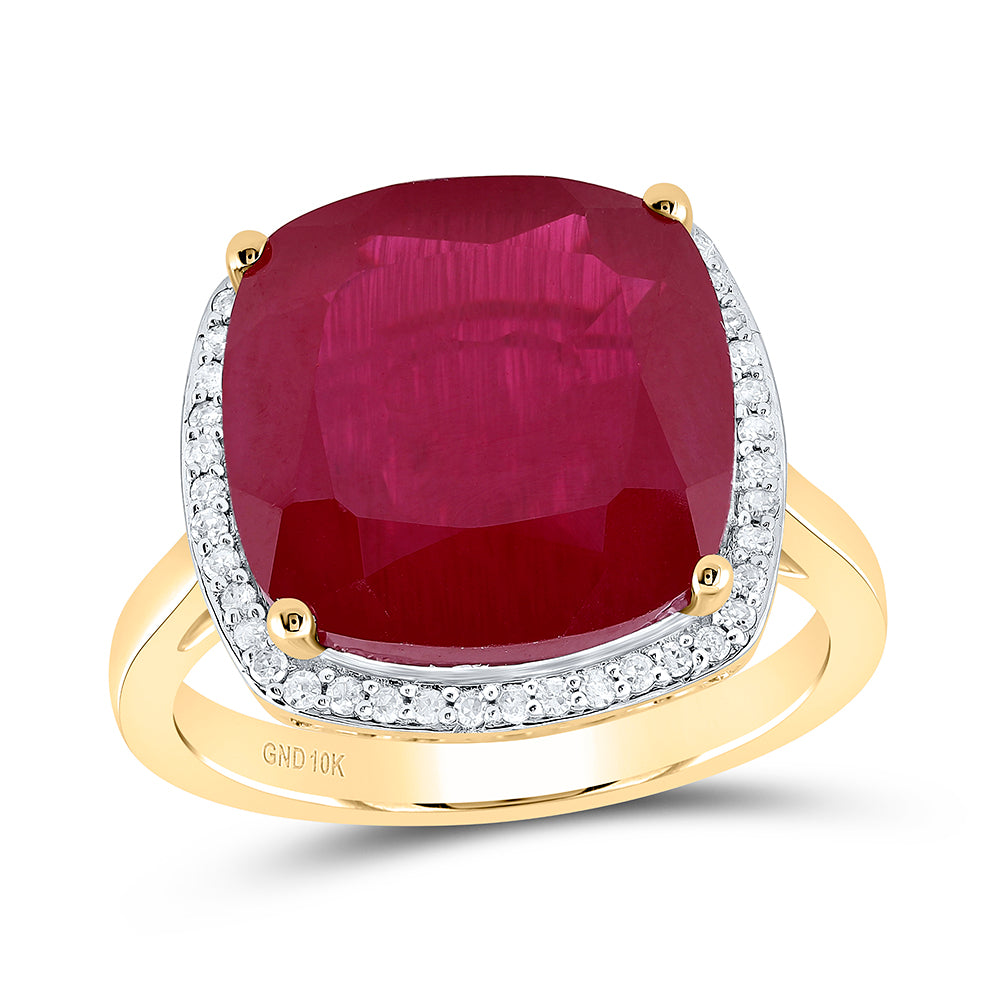 1/5Ctw-Nat Dia P1 13X13 Mm Cu-Ru Synthetic Ring (3.81 grams)