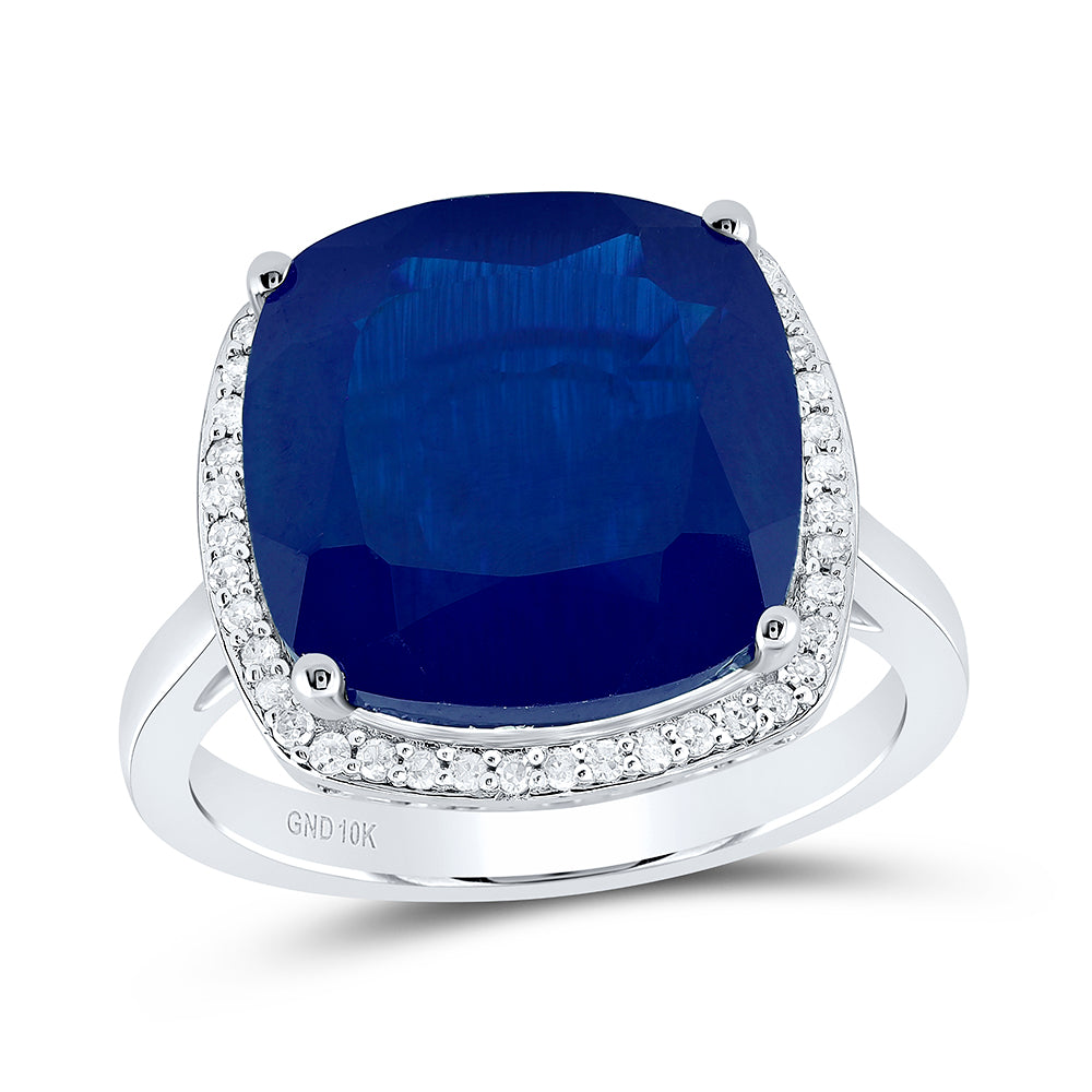 1/5Ctw-Nat Dia P1 13X13 Mm Cu-Bs Synthetic Ring (4.27 grams)