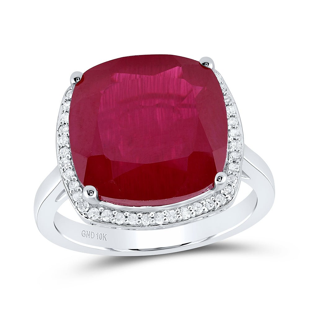 1/5Ctw-Nat Dia P1 13X13 Mm Cu-Ru Synthetic Ring (4.71 grams)