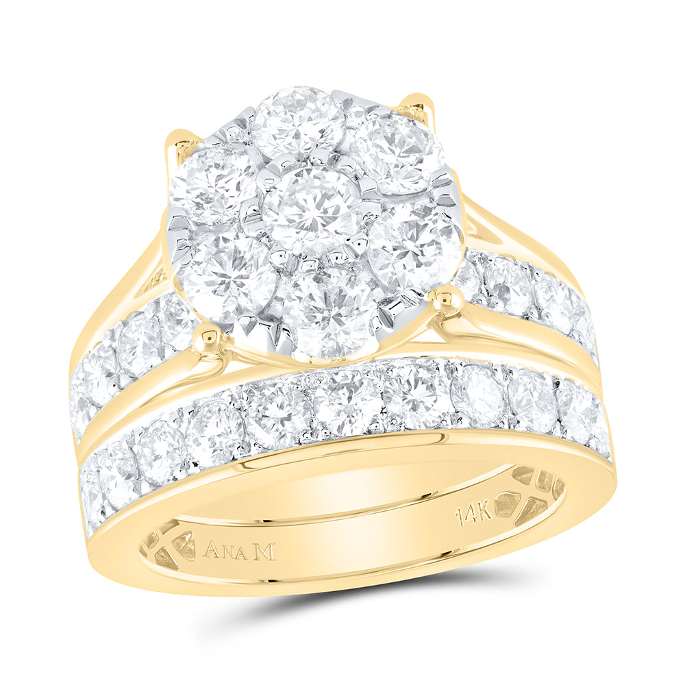 3 Ctw-Nat Dia Ana M 1/4Ct-Crd Bridal Set (8.96 grams)