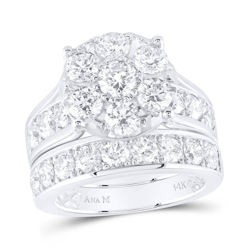 4 Ctw-Nat Dia Ana M 3/8Ct-Crd Bridal Set (10.25 grams)