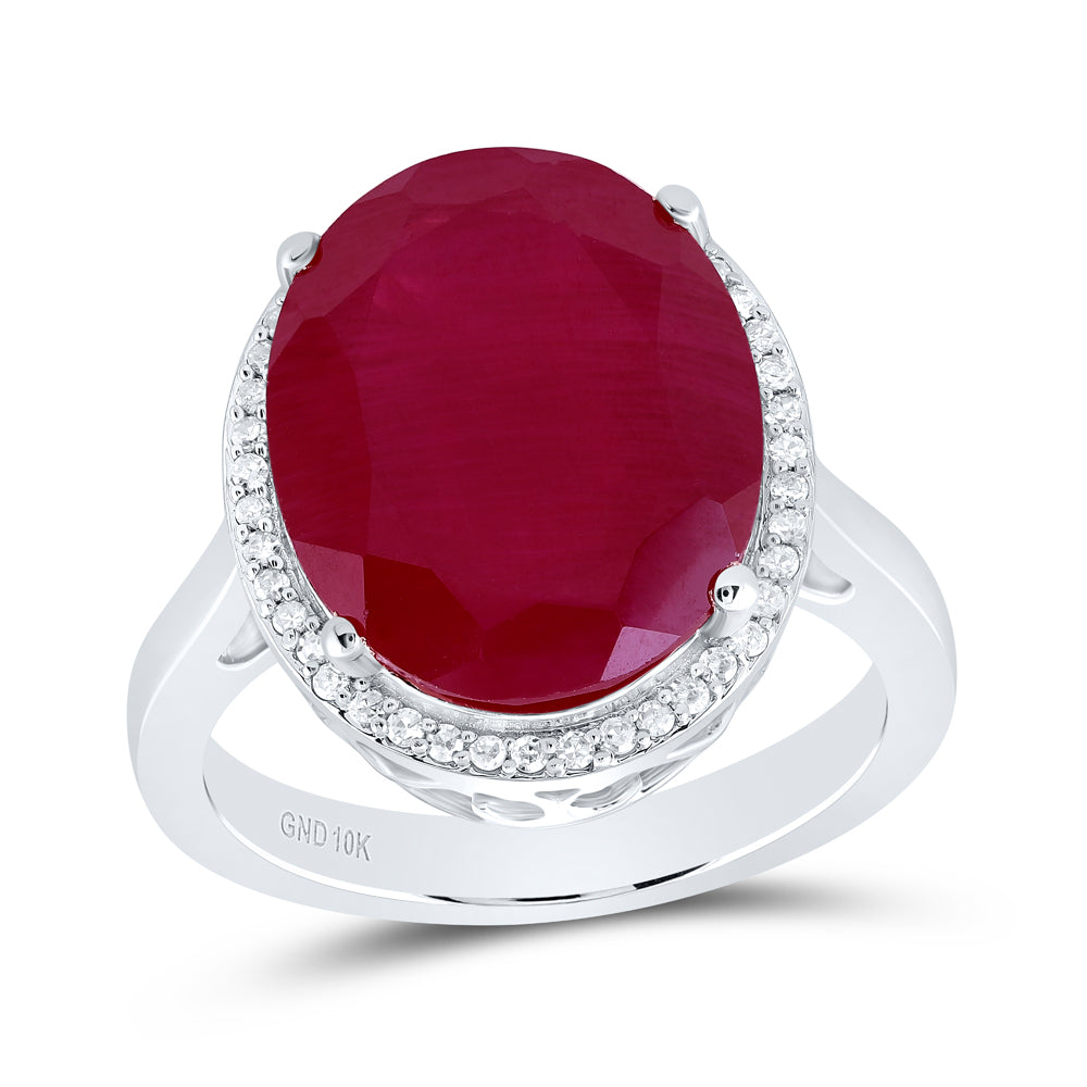 1/5Ctw-Nat Dia P1 15X12 Mm Ov-Ru Synthetic Ring (4.61 grams)