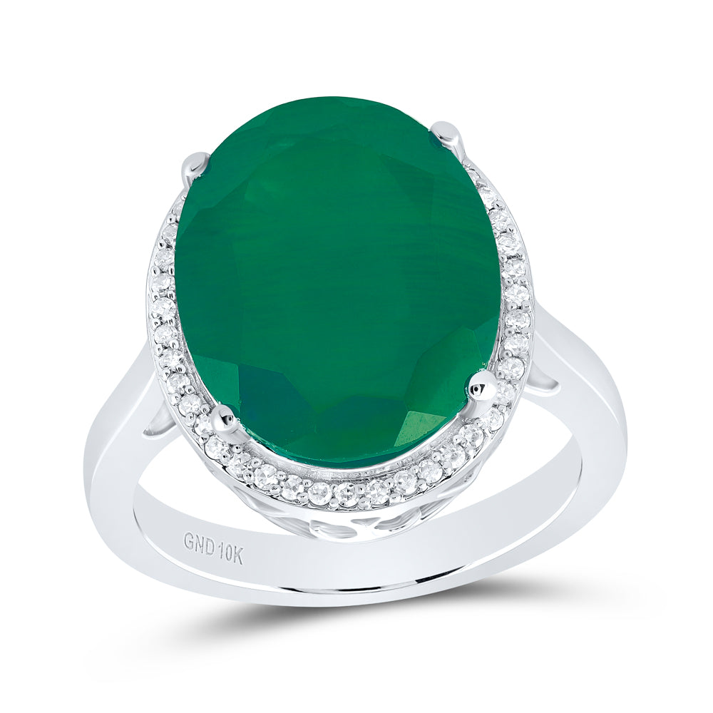 1/5Ctw-Nat Dia P1 15X12 Mm Ov-Em Synthetic Ring (4.64 grams)