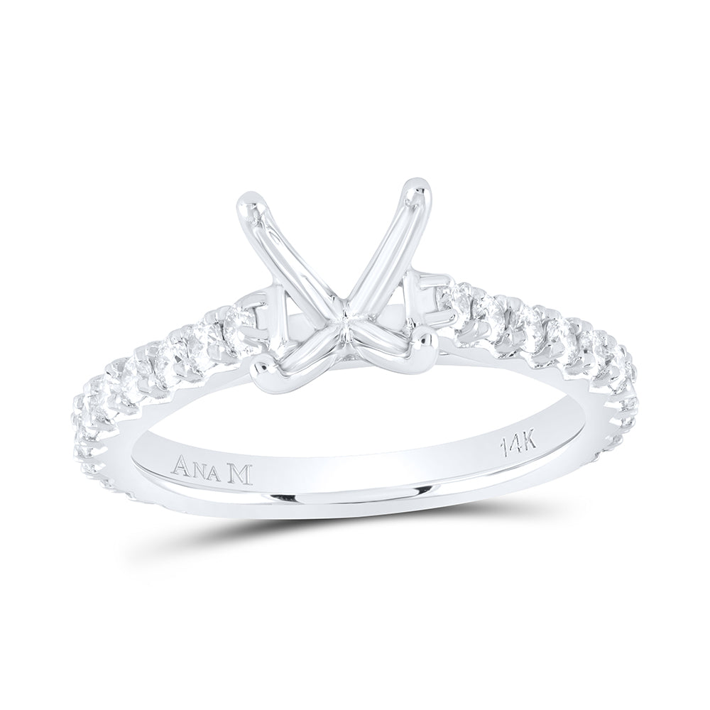 5/8Ctw-Nat Dia Ana M 2Ct-Crd Semi-Mount Engagement Ring (3.79 grams)