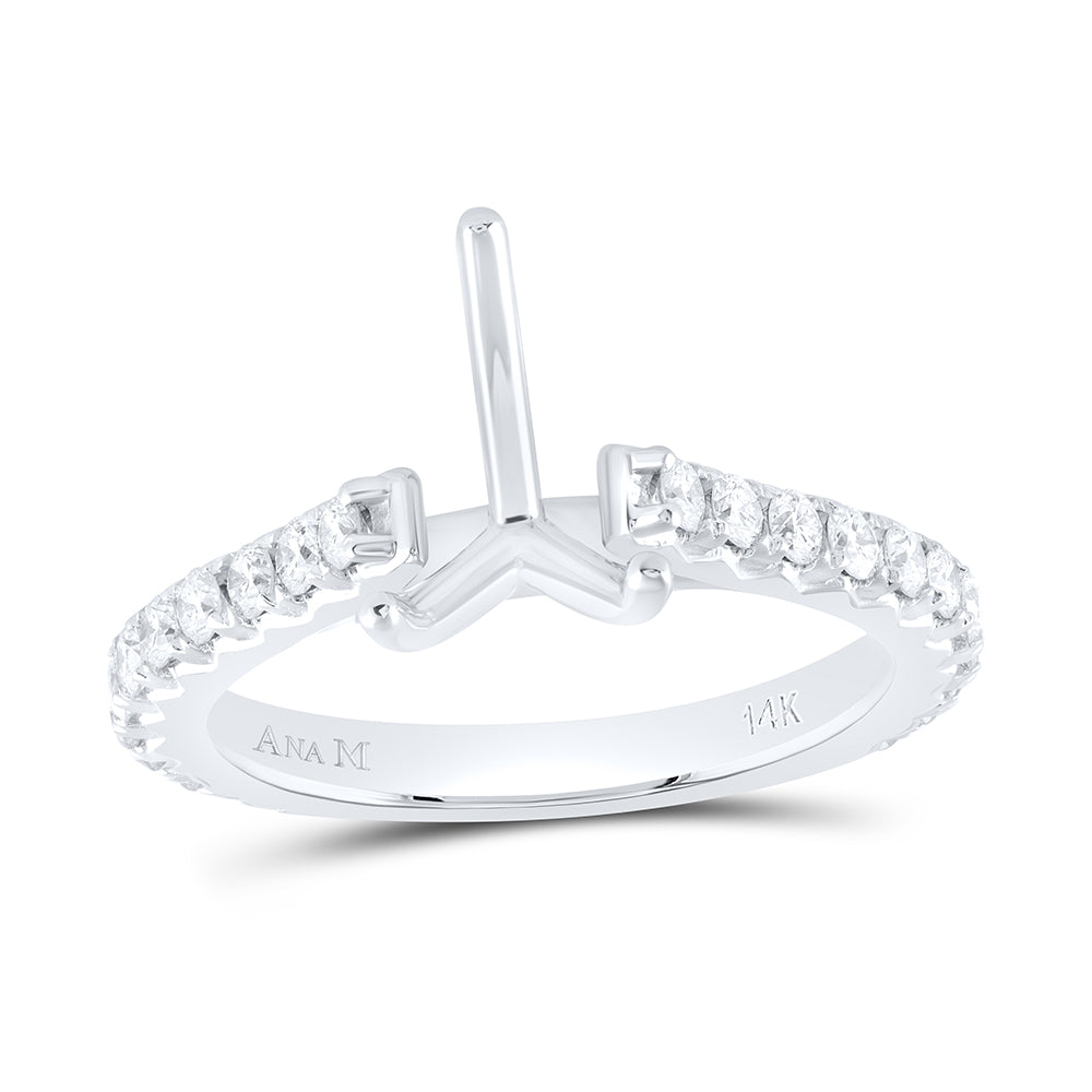 5/8Ctw-Nat Dia Ana M 2Ct-Cps Semi-Mount No Halo Bridal Ring (3.82 grams)