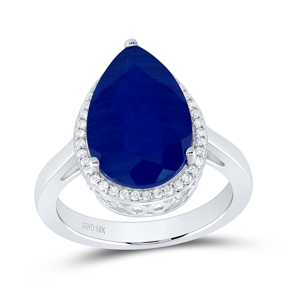 1/6Ctw-Nat Dia P1 15X10 Mm Ps-Bs Synthetic Ring (4.39 grams)