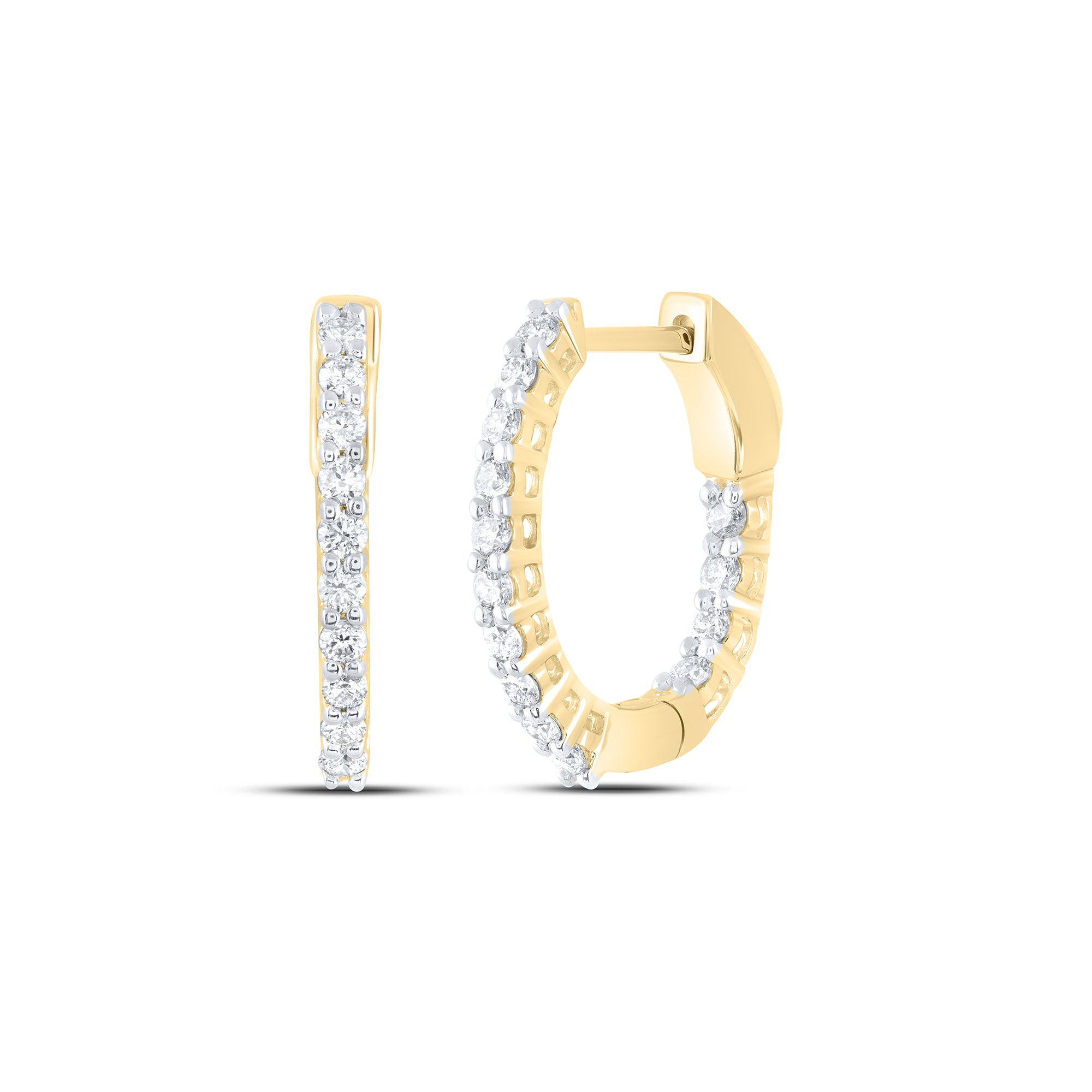 14Kt Gold 1/2Ctw-Dia Ana M Fashion Oval Hoop Earring