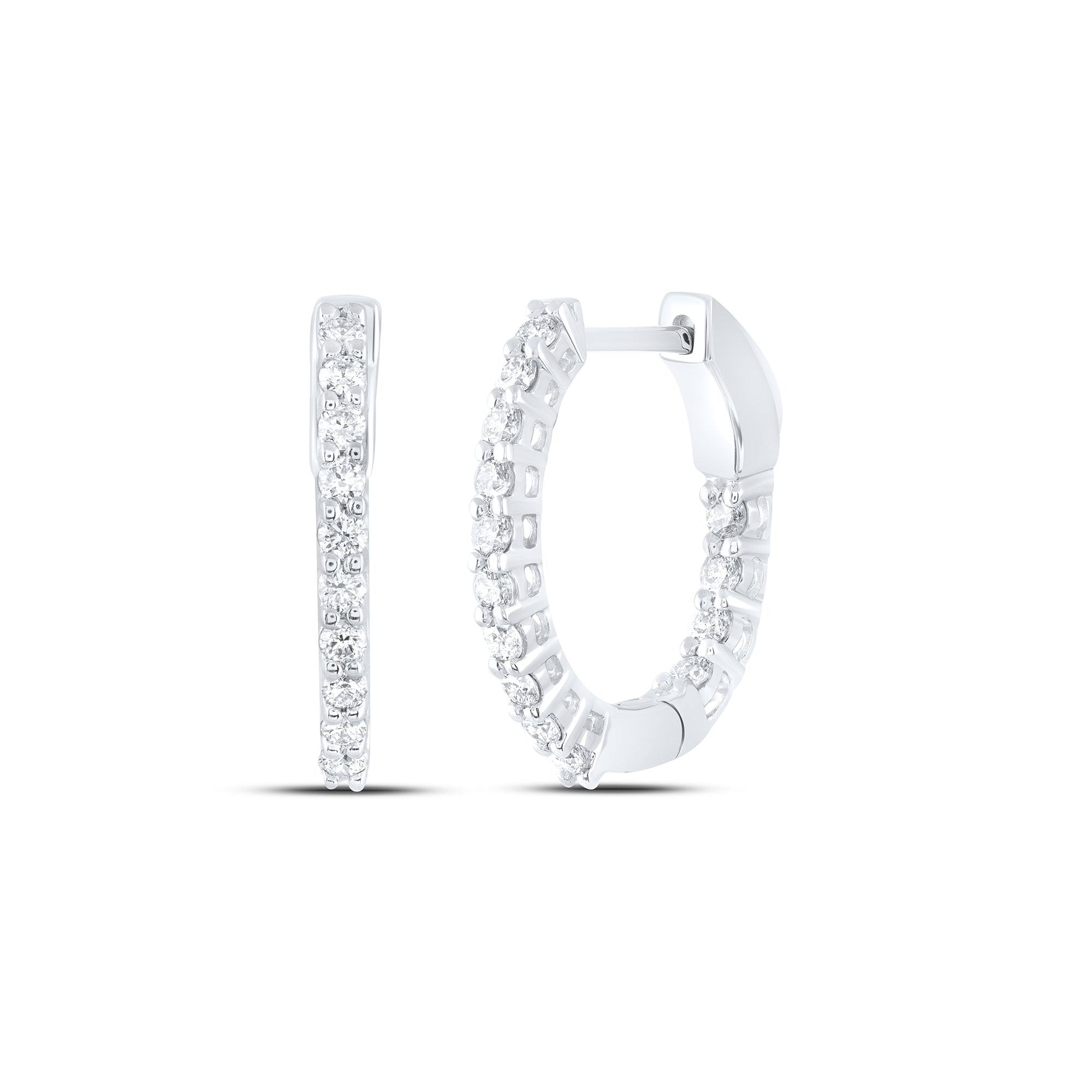 14Kt Gold 1/2Ctw-Diamond Ana M Fashion Oval Hoop Earring