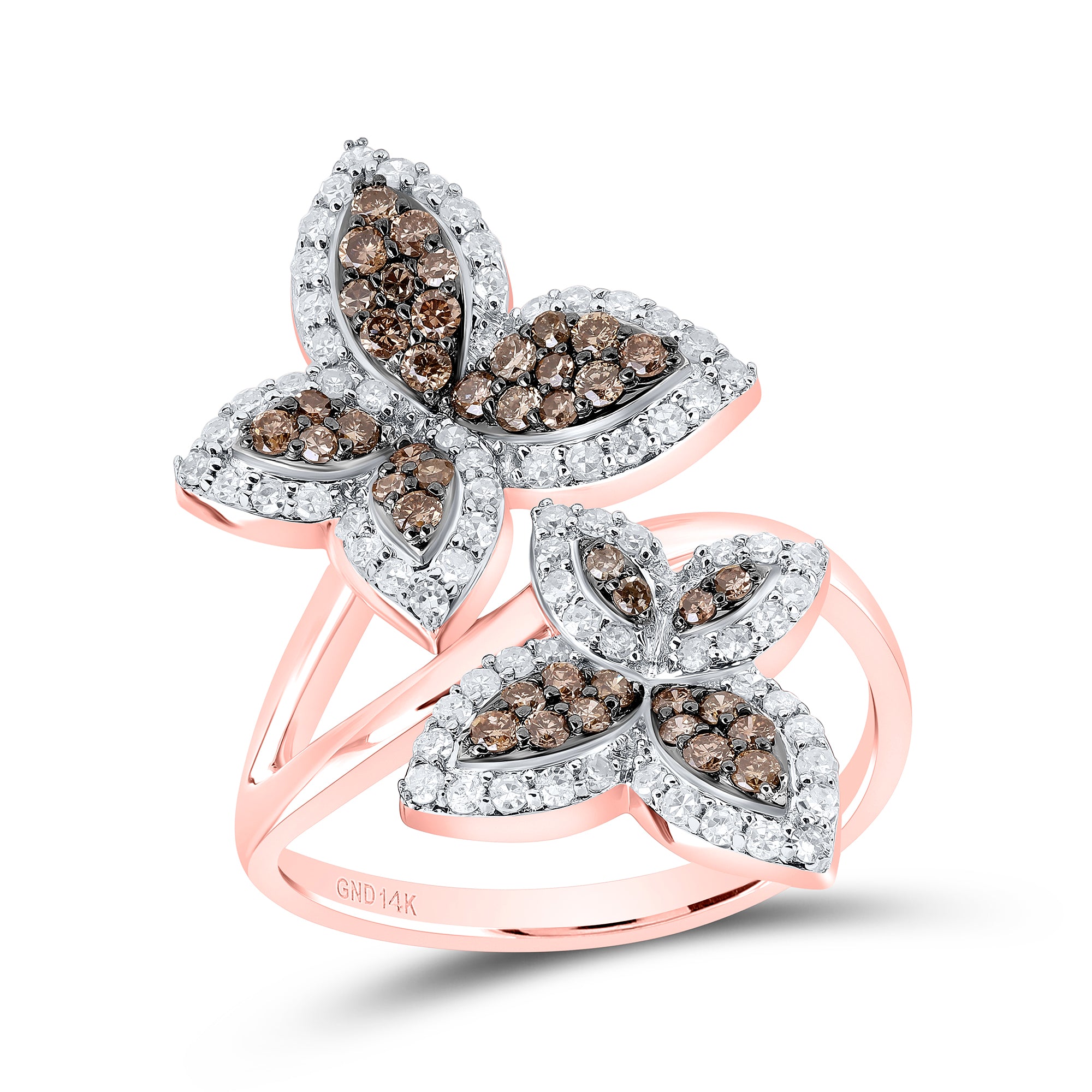7/8Ctw-Nat Dia Cn Butterfly Fashion Ring (4.85 grams)