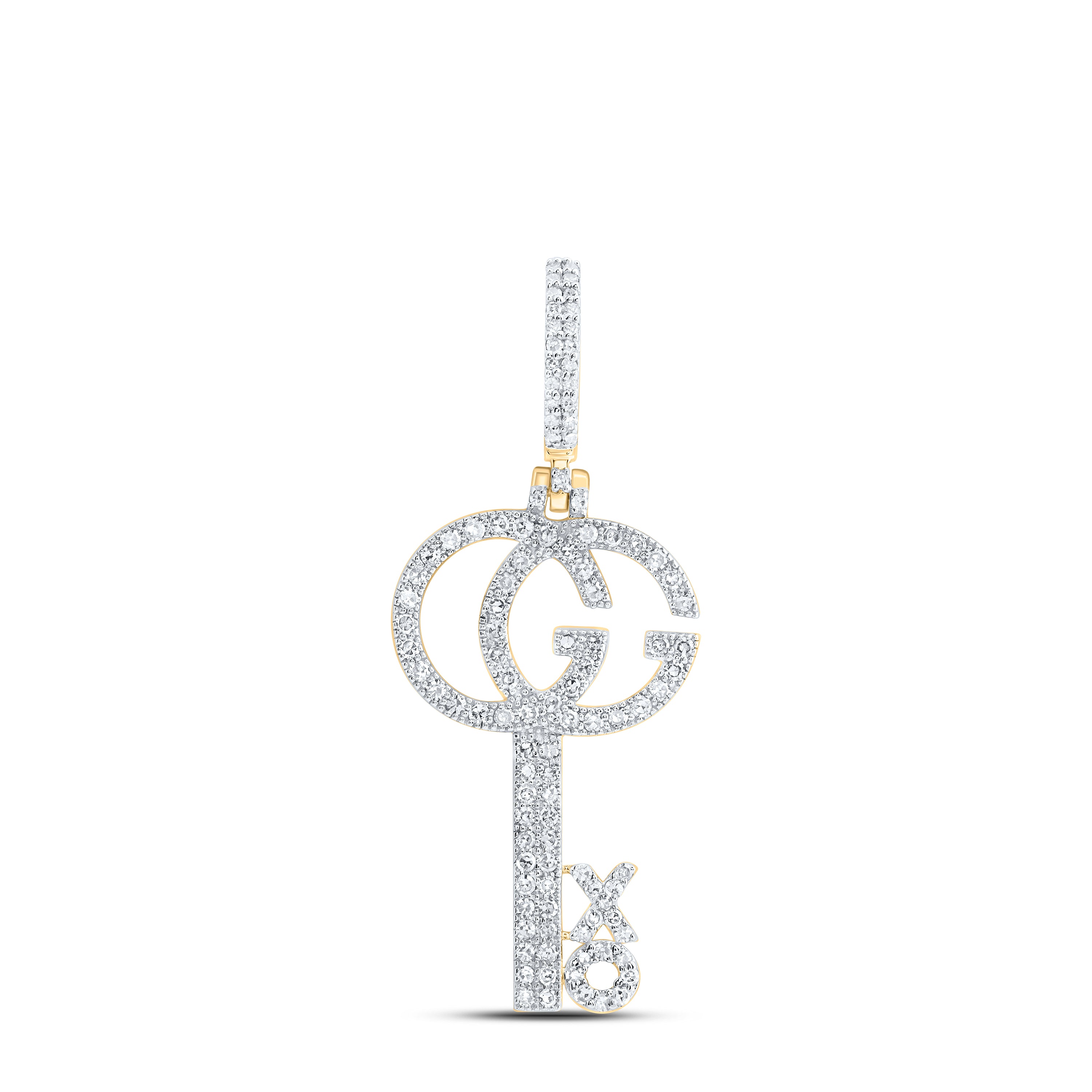 1/2Ctw-Nat Dia Nk Fashion Xo Key Mens Charm (2.018 grams)