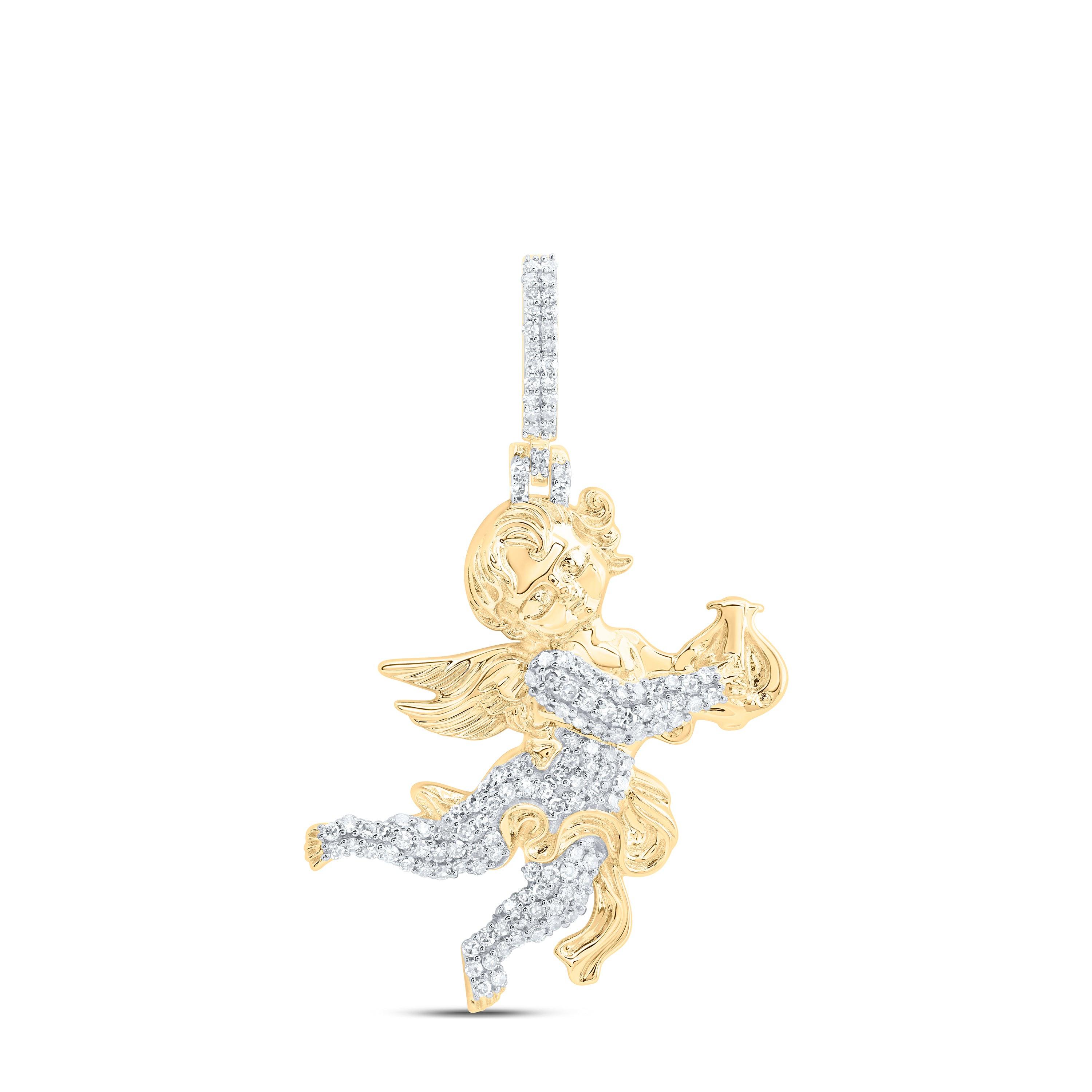 10Kt Gold 1/2Ctw-Dia Nk Fashion Angel Pendant