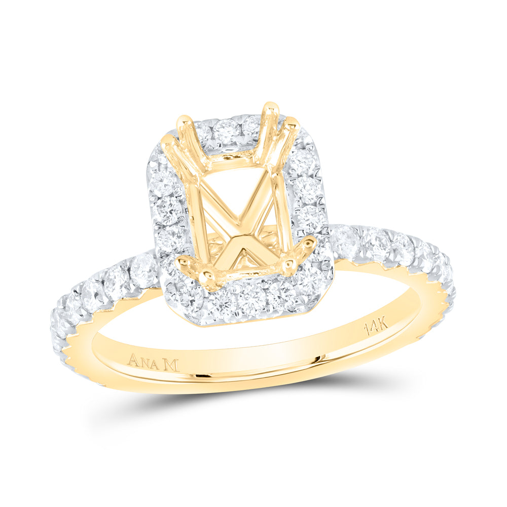 3/4Ctw-Nat Dia Ana M 1 1/2Ct-Cem Semi-Mount Single Halo Engagement Ring (4.9 grams)