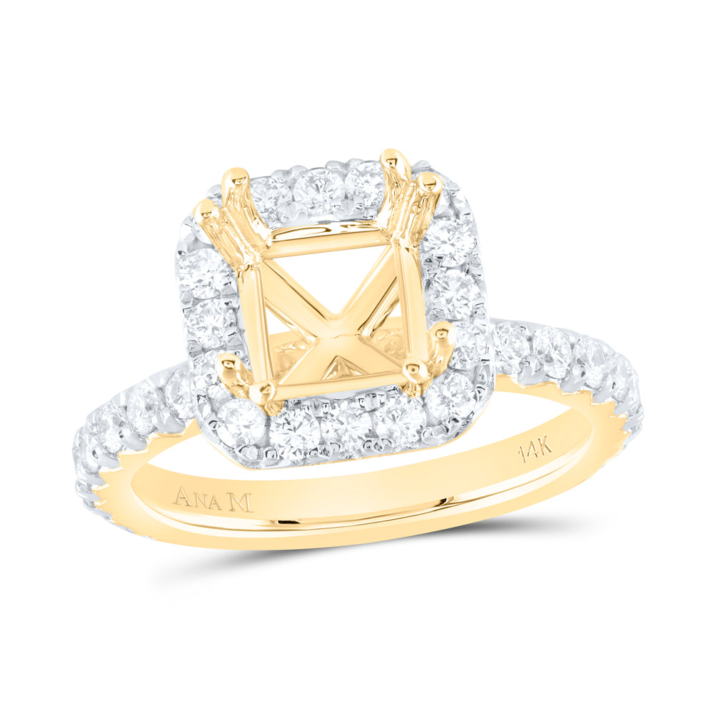 1Ctw-Nat Dia Ana M 2Ct-Cpc Semi-Mount Single Halo Engagement Ring (5.62 grams)