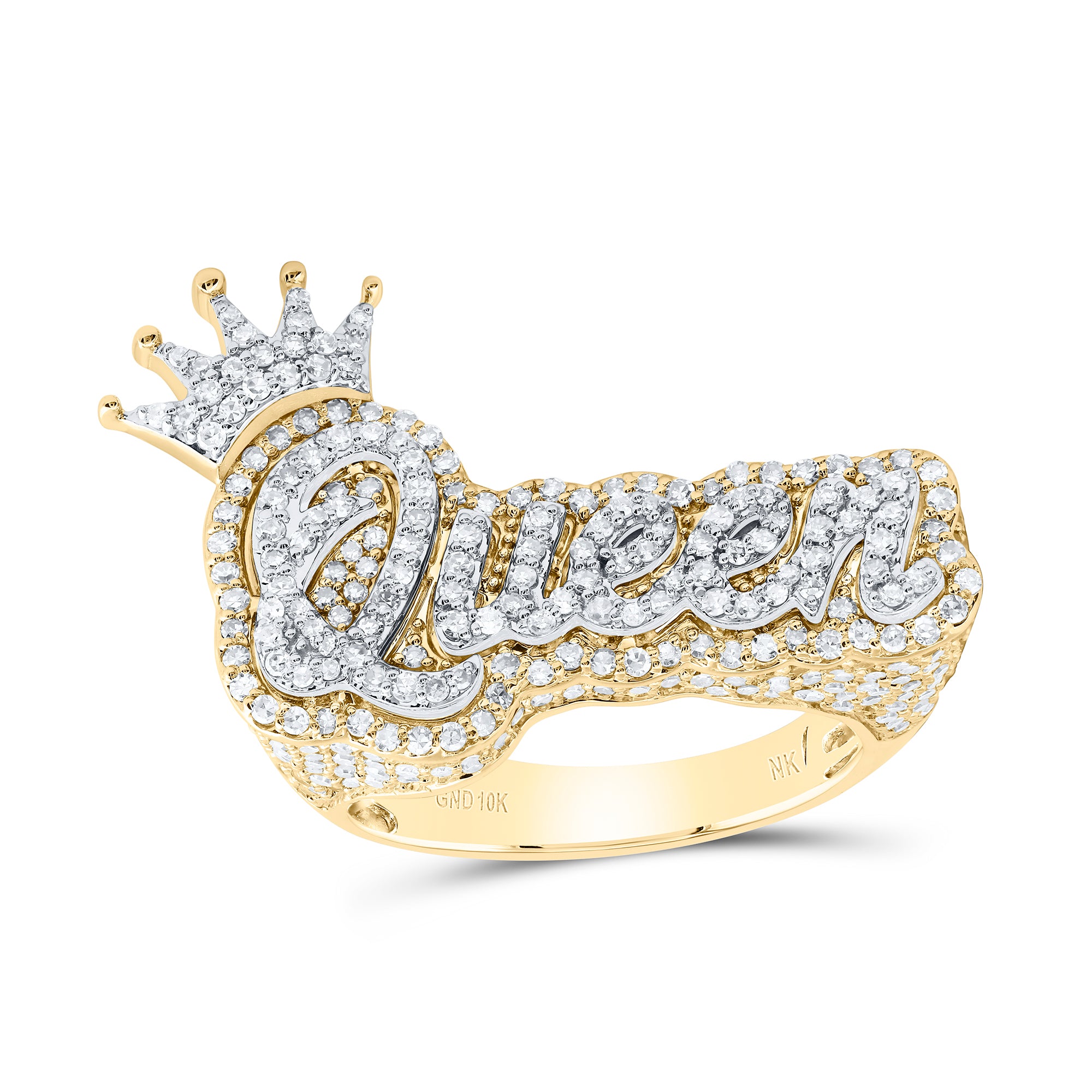 1 5/8Ctw-Nat Dia Nk Fashion "Queen" With Crown Ring (6.51 grams)