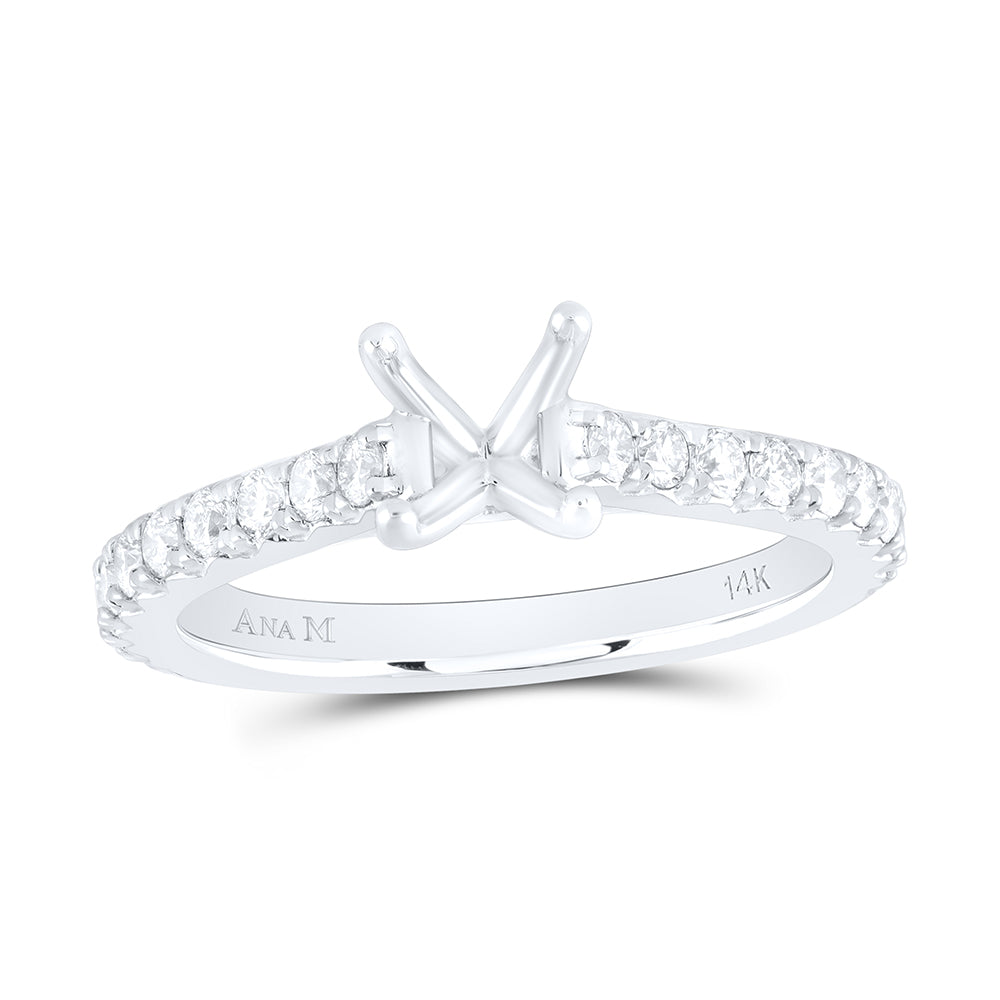 5/8Ctw-Nat Dia Ana M 1Ct-Crd Semi-Mount No Halo Engagement Ring (3.34 grams)