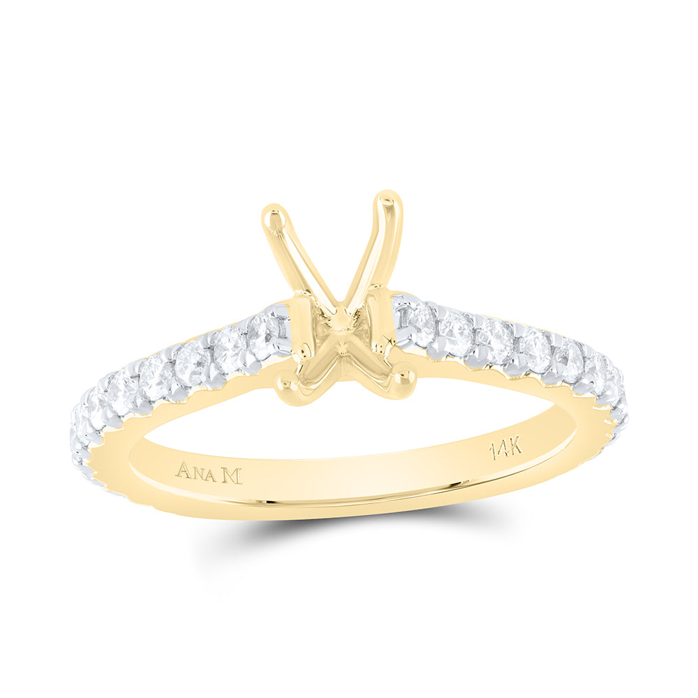 5/8Ctw-Nat Dia Ana M 1Ct-Cov Semi-Mount No Halo Engagement Ring